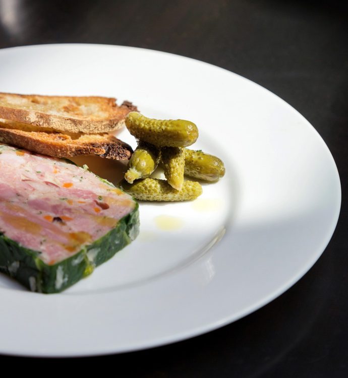 0023 - 2014 - Parsonage Grill - Oxford - Low Res - Roast Duck Terrine Bramley Apple Jelly - Web Feature