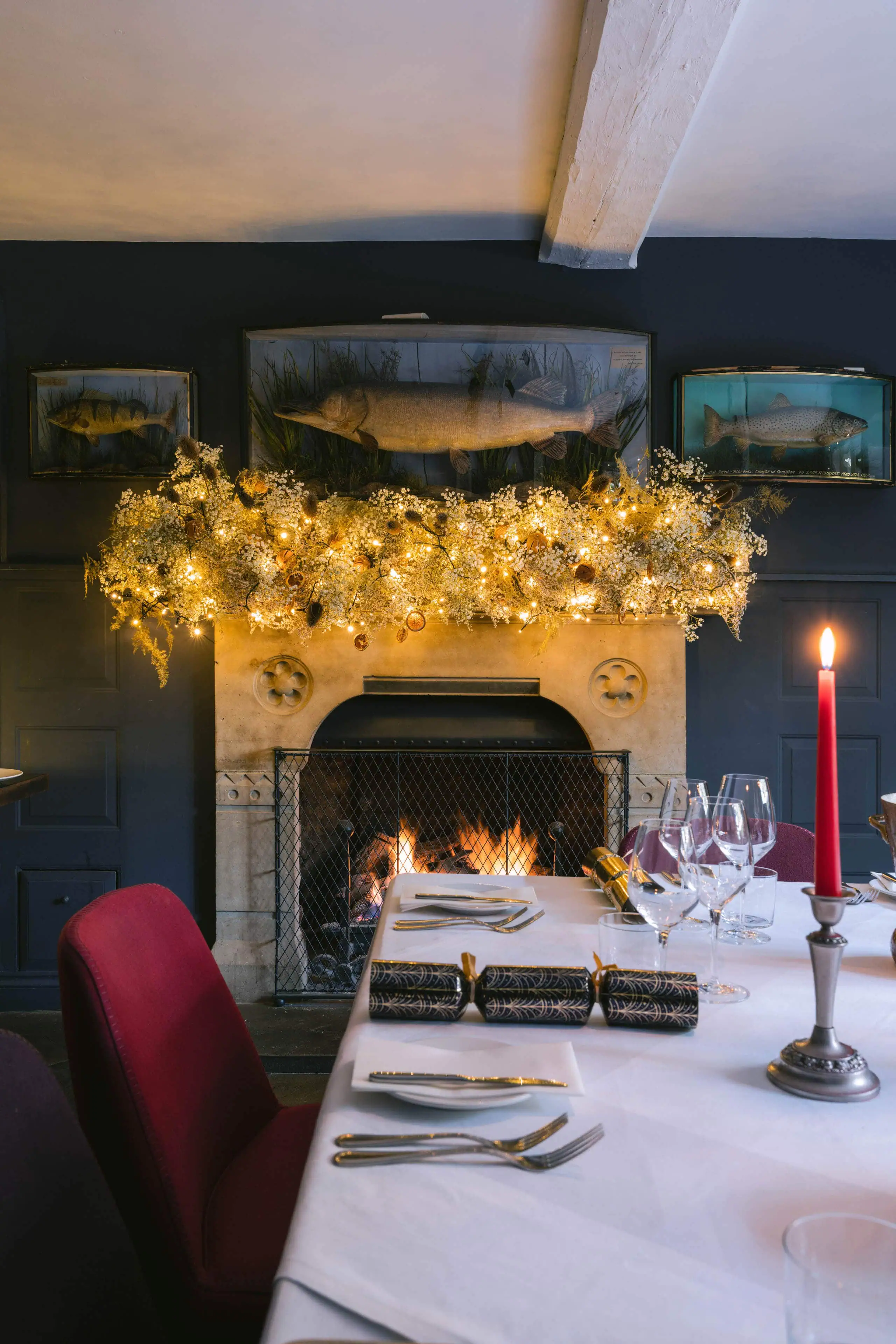 0013 - 2022 - Parsonage Grill - Oxford - High Res - Pike Room Fireplace Private Dining Festive Christmas Party X - Web Hero